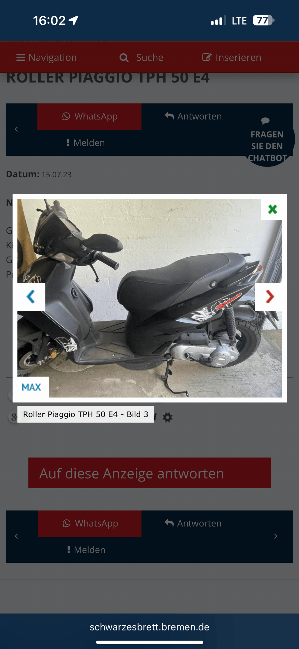 Motorrad verkaufen Piaggio TPH 50 Ankauf